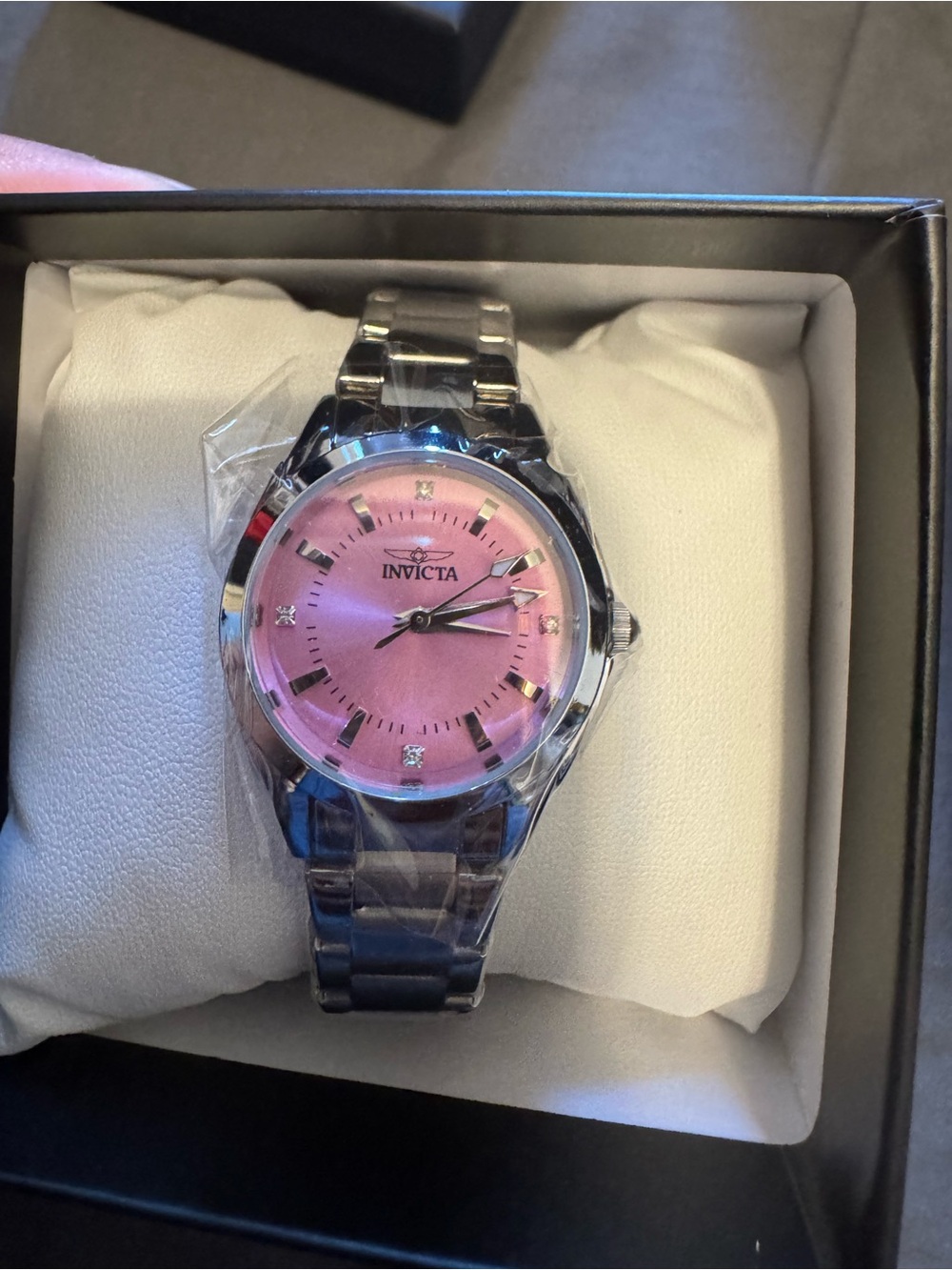 Invicta Celestial 70245 Women’s 21mm Pink Dial Silver Bracelet Watch NEW